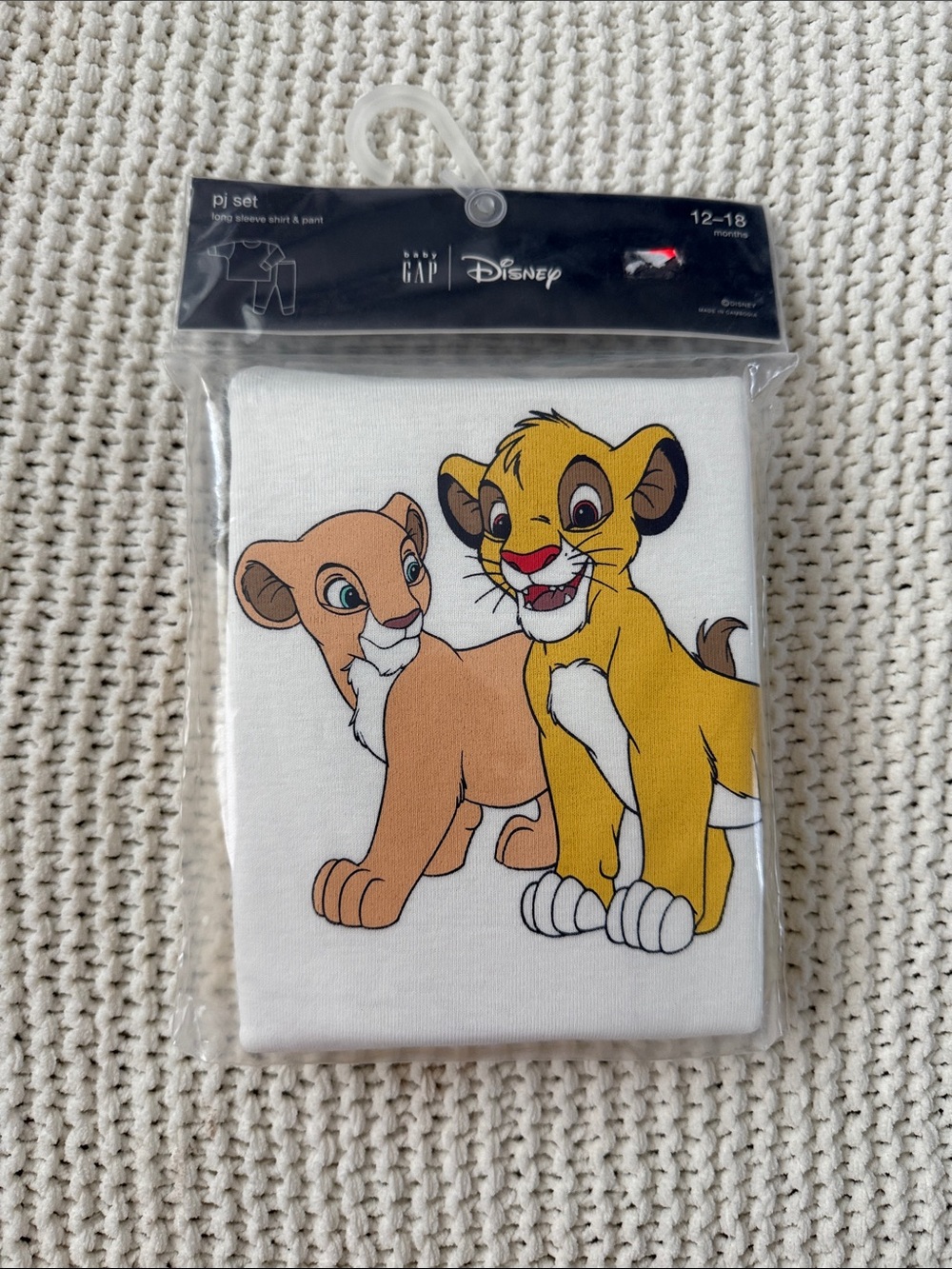 Baby Gap Disney Pajama Set Lion King Long Sleeve Pant 12-18M NWT Cotton